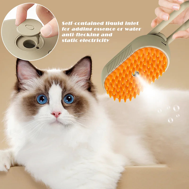 Pet Grooming Steam Brush