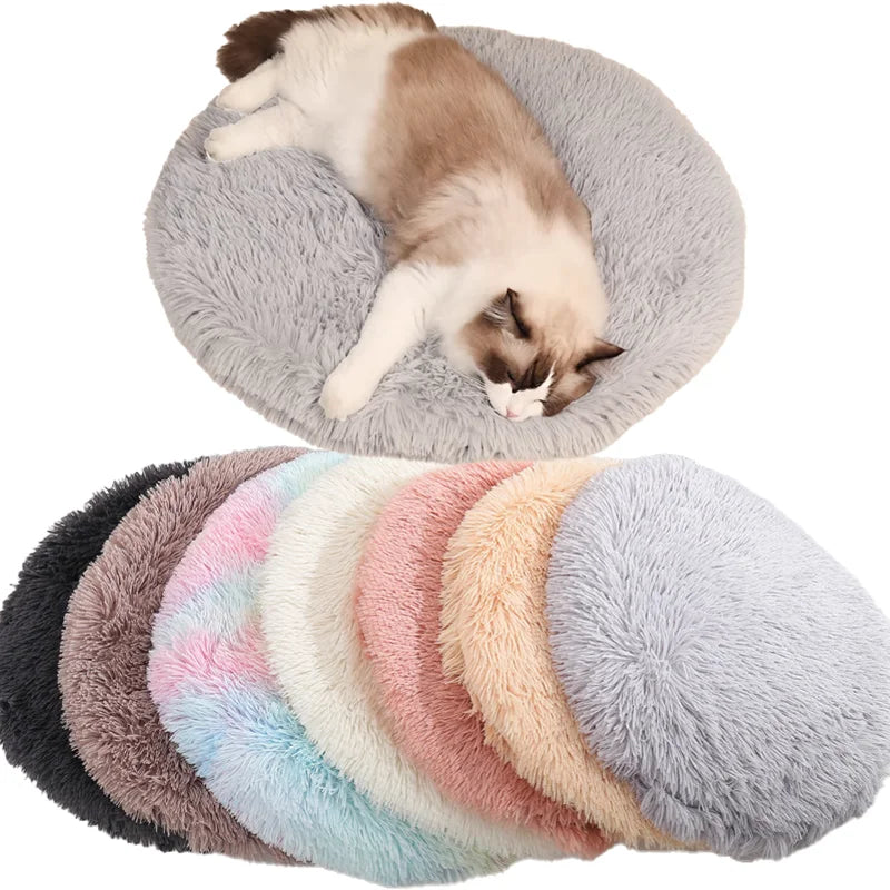 Soft Plush Round Cat Bed Mat