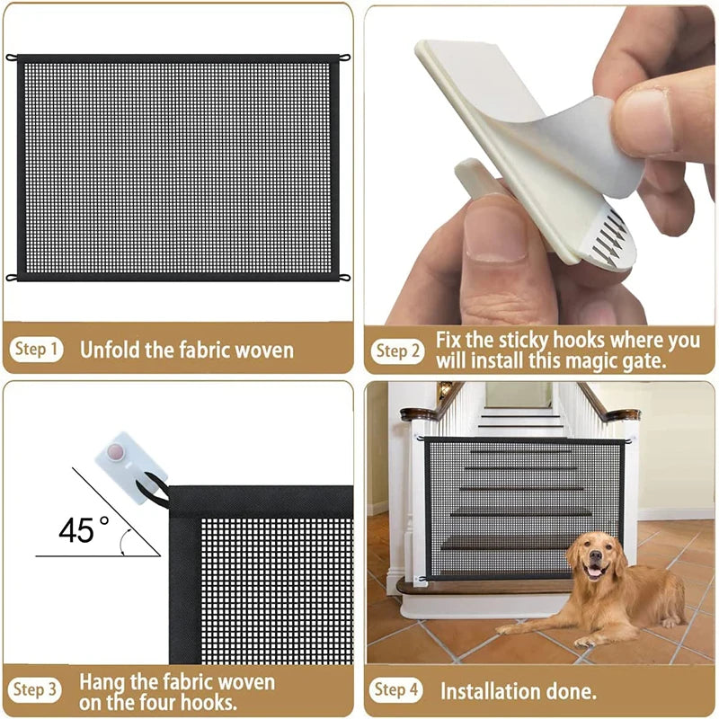 Folding Breathable Mesh Pet Gate