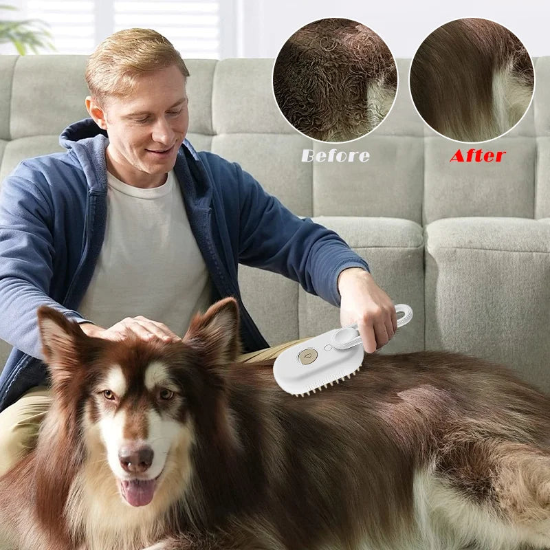 Pet Grooming Steam Brush